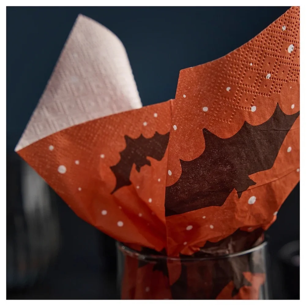 (Retired) HÖSTAGILLE Paper napkins, bat orange, 13x13 
